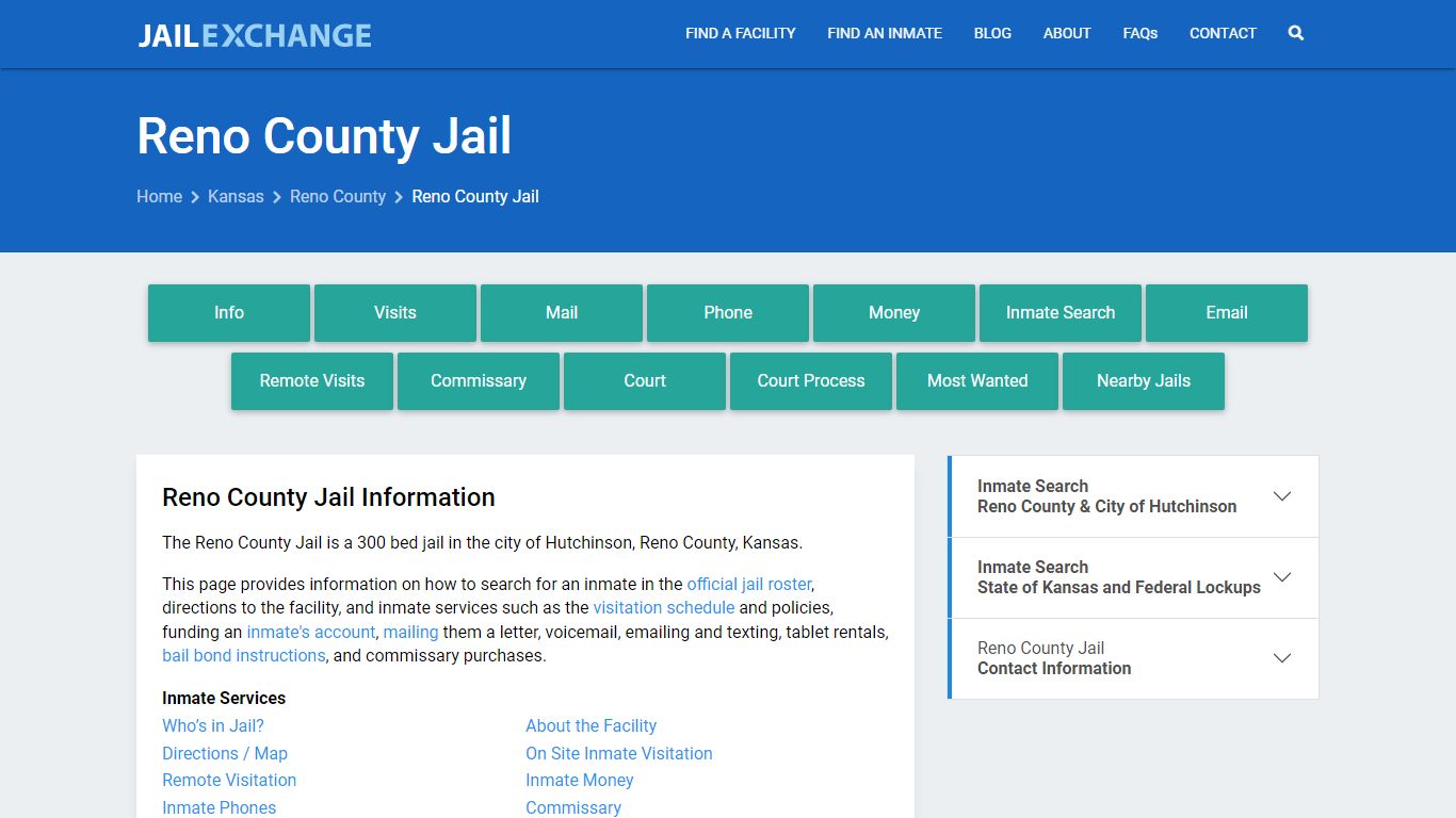Reno County Jail, KS Inmate Search, Information